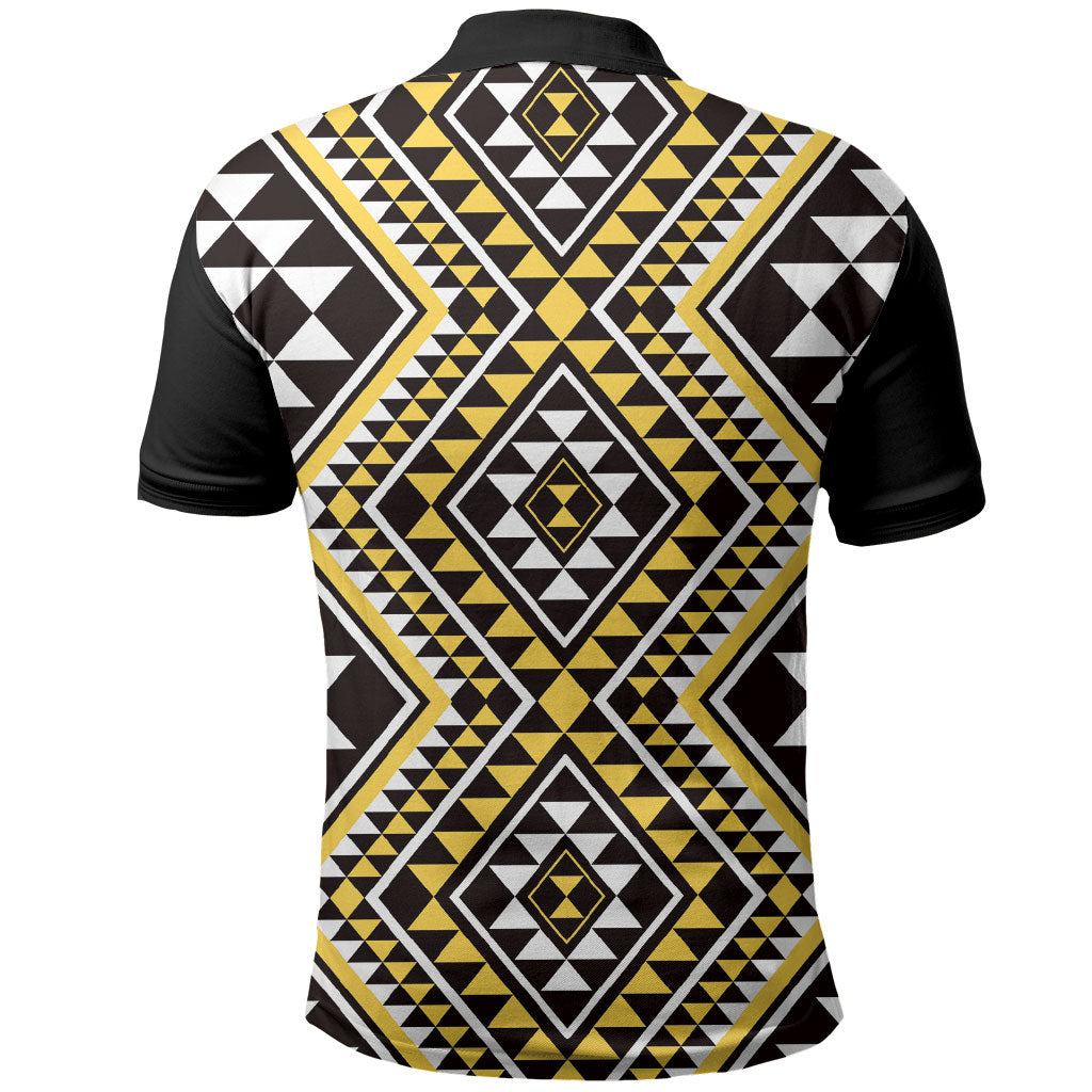 New Zealand Kowhai Taniko Motifs Polo Shirt Maori Poi Dance Costume Inspired