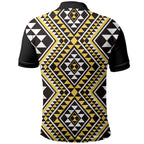 New Zealand Kowhai Taniko Motifs Polo Shirt Maori Poi Dance Costume Inspired