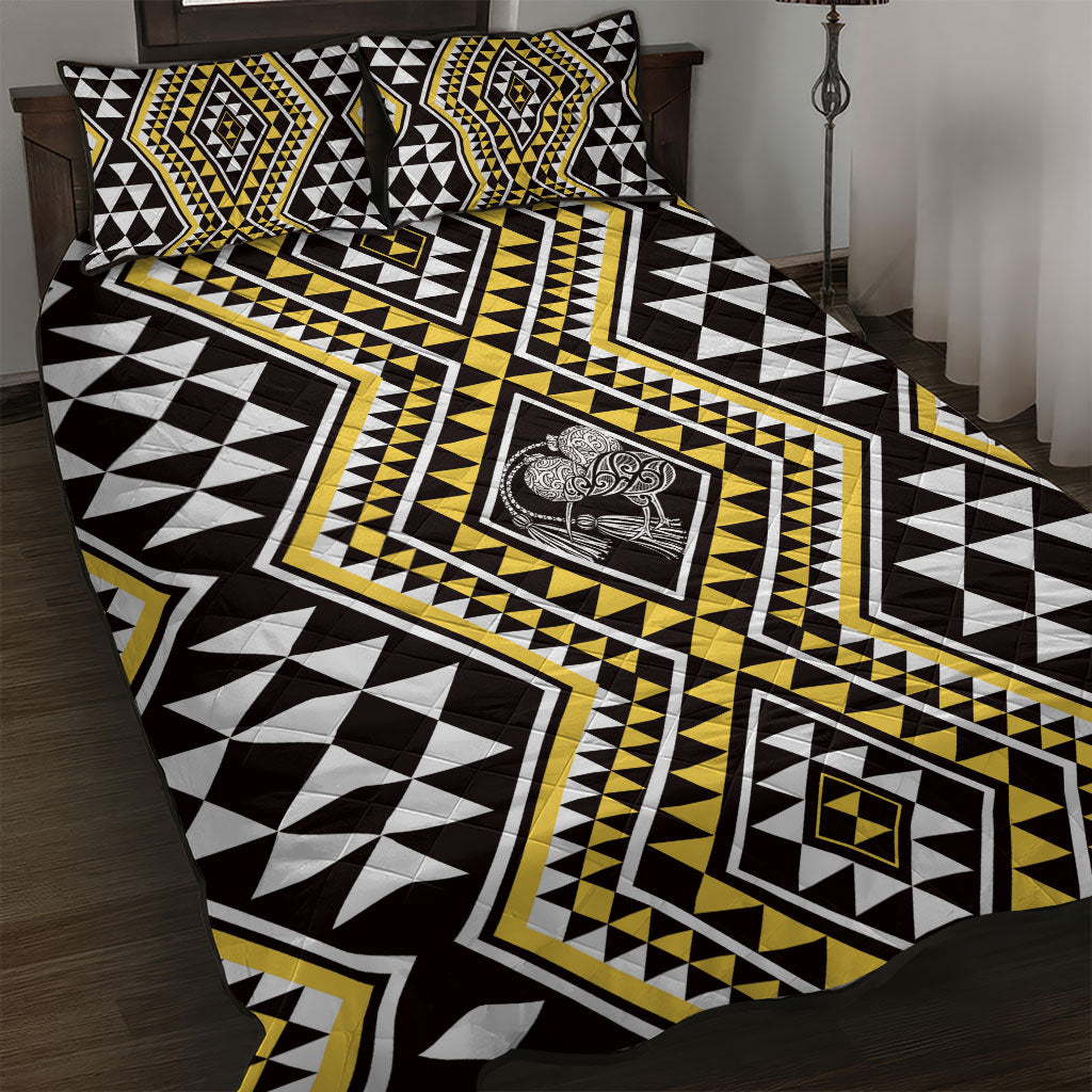 New Zealand Kowhai Taniko Motifs Quilt Bed Set Maori Poi Dance Costume Inspired