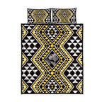 New Zealand Kowhai Taniko Motifs Quilt Bed Set Maori Poi Dance Costume Inspired