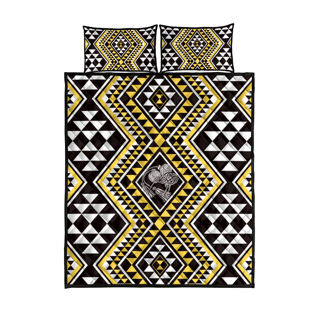 New Zealand Kowhai Taniko Motifs Quilt Bed Set Maori Poi Dance Costume Inspired