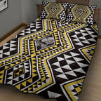 New Zealand Kowhai Taniko Motifs Quilt Bed Set Maori Poi Dance Costume Inspired