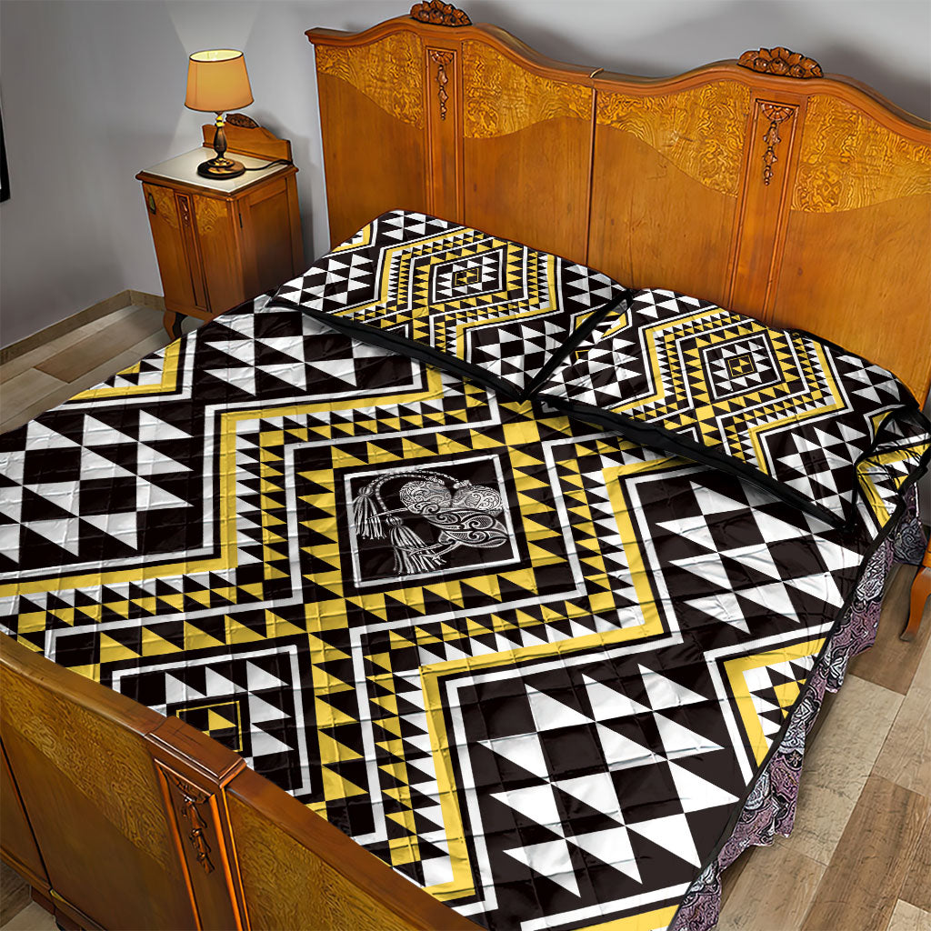 New Zealand Kowhai Taniko Motifs Quilt Bed Set Maori Poi Dance Costume Inspired