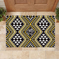 New Zealand Kowhai Taniko Motifs Rubber Doormat Maori Poi Dance Costume Inspired