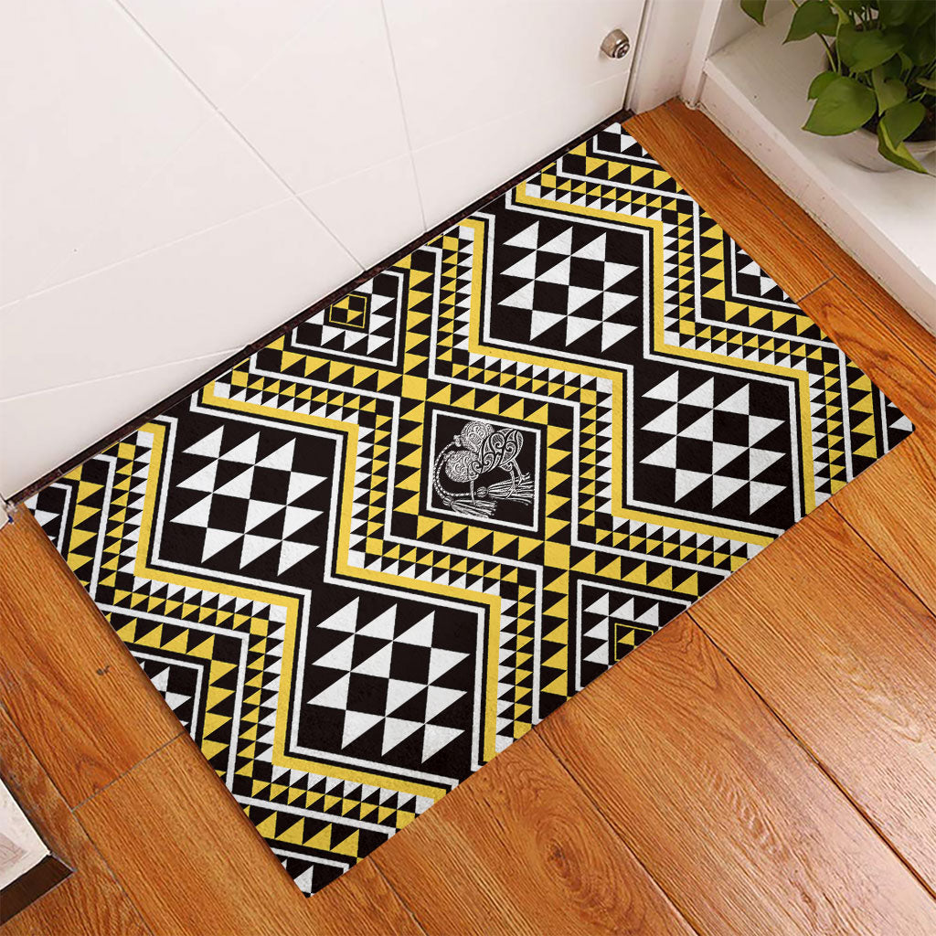 New Zealand Kowhai Taniko Motifs Rubber Doormat Maori Poi Dance Costume Inspired