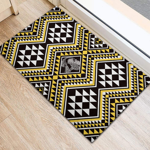 New Zealand Kowhai Taniko Motifs Rubber Doormat Maori Poi Dance Costume Inspired