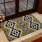 New Zealand Kowhai Taniko Motifs Rubber Doormat Maori Poi Dance Costume Inspired