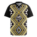 New Zealand Kowhai Taniko Motifs Rugby Jersey Maori Poi Dance Costume Inspired