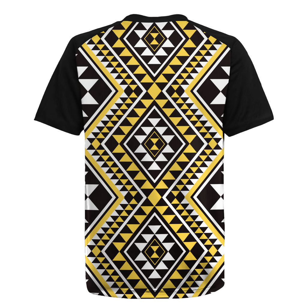 New Zealand Kowhai Taniko Motifs Rugby Jersey Maori Poi Dance Costume Inspired