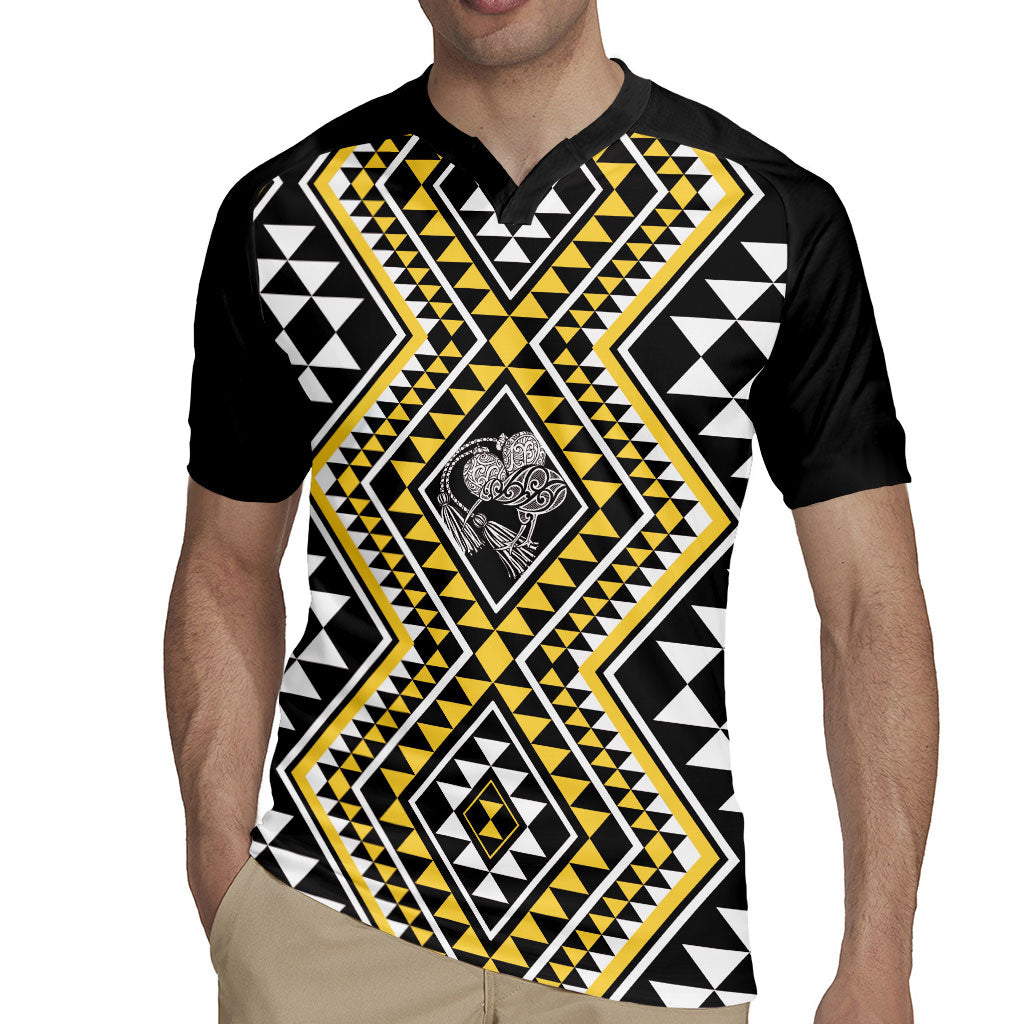 New Zealand Kowhai Taniko Motifs Rugby Jersey Maori Poi Dance Costume Inspired