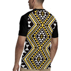 New Zealand Kowhai Taniko Motifs Rugby Jersey Maori Poi Dance Costume Inspired