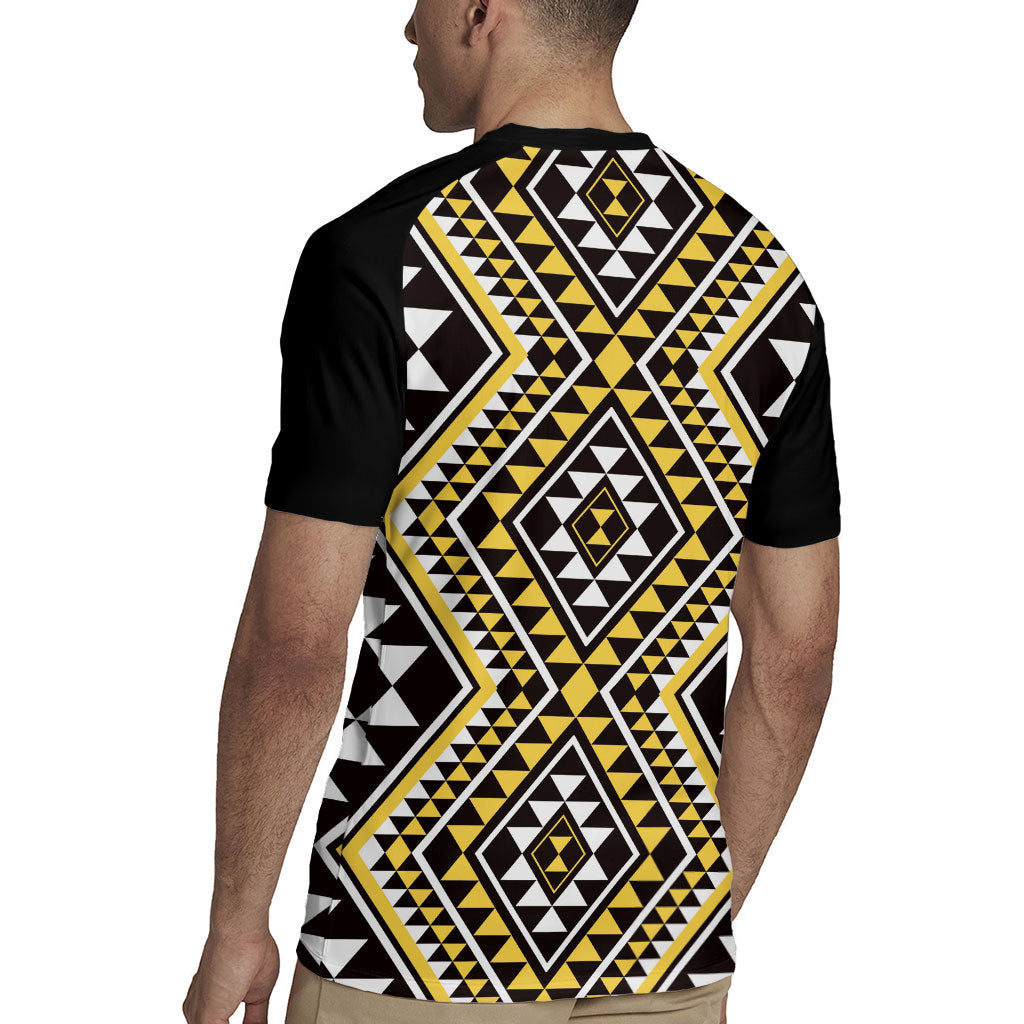 New Zealand Kowhai Taniko Motifs Rugby Jersey Maori Poi Dance Costume Inspired
