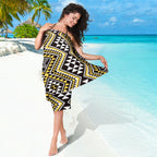New Zealand Kowhai Taniko Motifs Sarong Maori Poi Dance Costume Inspired