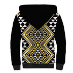 New Zealand Kowhai Taniko Motifs Sherpa Hoodie Maori Poi Dance Costume Inspired