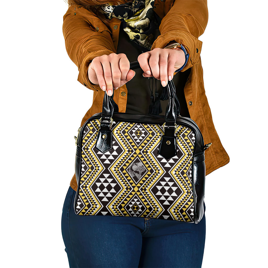 New Zealand Kowhai Taniko Motifs Shoulder Handbag Maori Poi Dance Costume Inspired