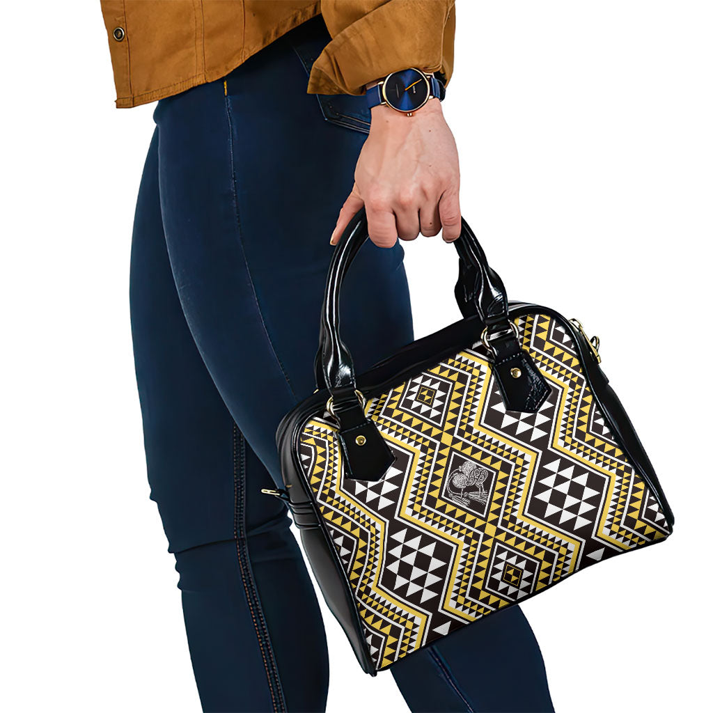 New Zealand Kowhai Taniko Motifs Shoulder Handbag Maori Poi Dance Costume Inspired