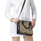 New Zealand Kowhai Taniko Motifs Shoulder Handbag Maori Poi Dance Costume Inspired