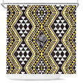 New Zealand Kowhai Taniko Motifs Shower Curtain Maori Poi Dance Costume Inspired