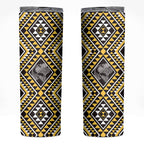 New Zealand Kowhai Taniko Motifs Skinny Tumbler Maori Poi Dance Costume Inspired