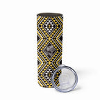 New Zealand Kowhai Taniko Motifs Skinny Tumbler Maori Poi Dance Costume Inspired