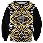 New Zealand Kowhai Taniko Motifs Sweatshirt Maori Poi Dance Costume Inspired
