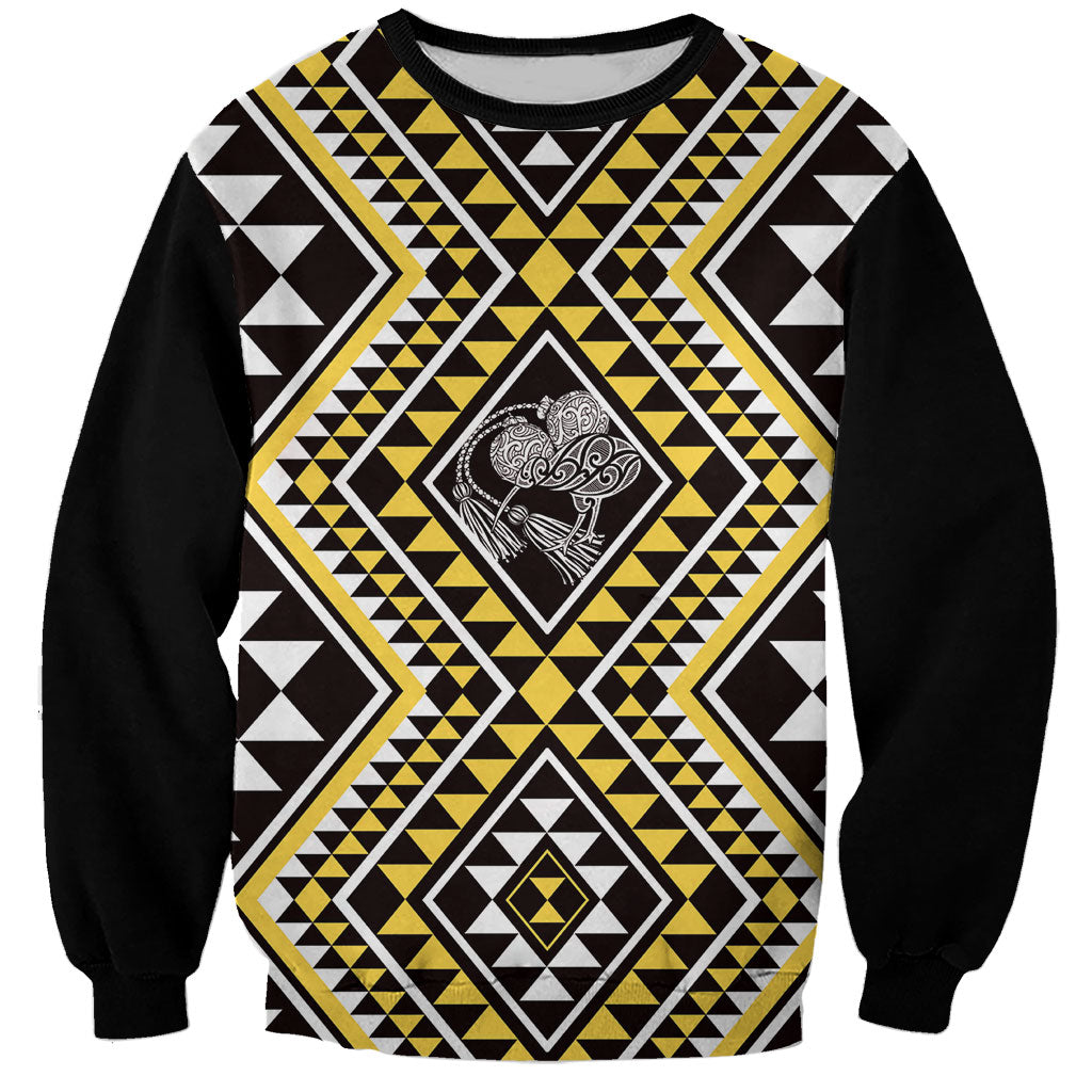New Zealand Kowhai Taniko Motifs Sweatshirt Maori Poi Dance Costume Inspired