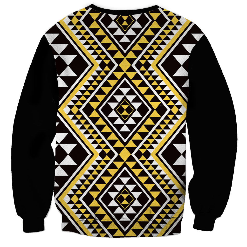 New Zealand Kowhai Taniko Motifs Sweatshirt Maori Poi Dance Costume Inspired