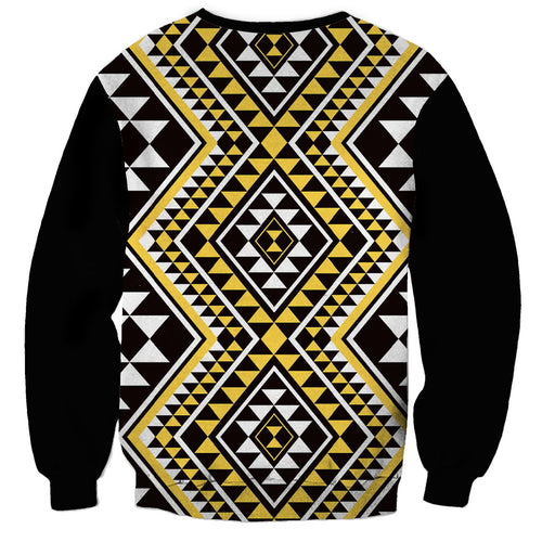 New Zealand Kowhai Taniko Motifs Sweatshirt Maori Poi Dance Costume Inspired