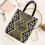 New Zealand Kowhai Taniko Motifs Tote Bag Maori Poi Dance Costume Inspired