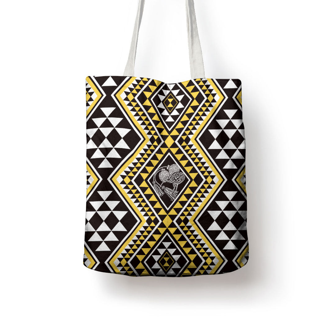New Zealand Kowhai Taniko Motifs Tote Bag Maori Poi Dance Costume Inspired