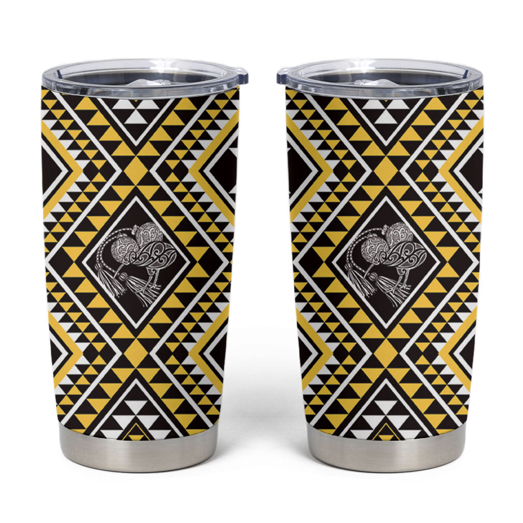 New Zealand Kowhai Taniko Motifs Tumbler Cup Maori Poi Dance Costume Inspired
