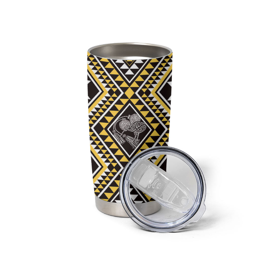 New Zealand Kowhai Taniko Motifs Tumbler Cup Maori Poi Dance Costume Inspired