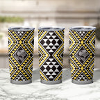 New Zealand Kowhai Taniko Motifs Tumbler Cup Maori Poi Dance Costume Inspired