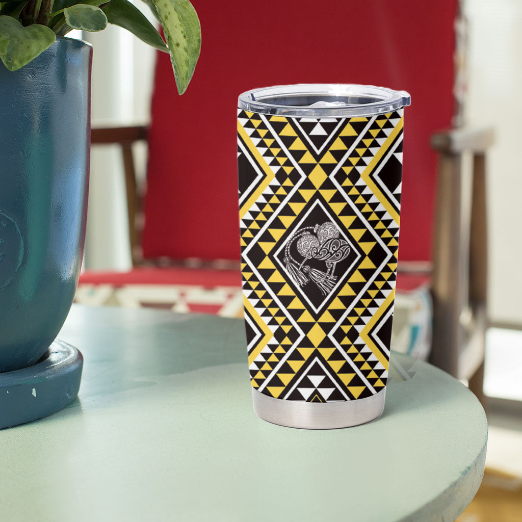 New Zealand Kowhai Taniko Motifs Tumbler Cup Maori Poi Dance Costume Inspired