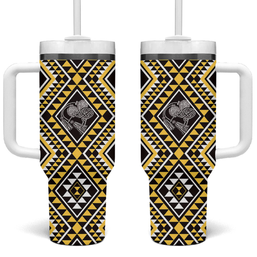 New Zealand Kowhai Taniko Motifs Tumbler With Handle Maori Poi Dance Costume Inspired