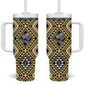 New Zealand Kowhai Taniko Motifs Tumbler With Handle Maori Poi Dance Costume Inspired