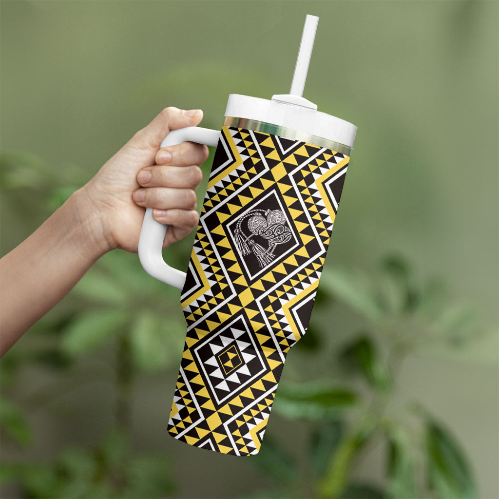 New Zealand Kowhai Taniko Motifs Tumbler With Handle Maori Poi Dance Costume Inspired