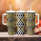 New Zealand Kowhai Taniko Motifs Tumbler With Handle Maori Poi Dance Costume Inspired