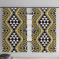 New Zealand Kowhai Taniko Motifs Window Curtain Maori Poi Dance Costume Inspired