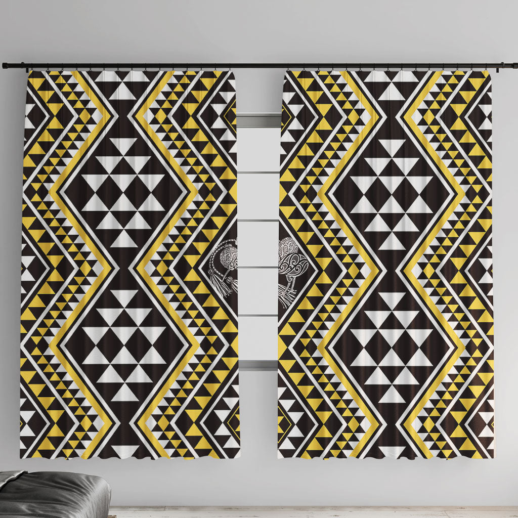 New Zealand Kowhai Taniko Motifs Window Curtain Maori Poi Dance Costume Inspired