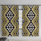 New Zealand Kowhai Taniko Motifs Window Curtain Maori Poi Dance Costume Inspired