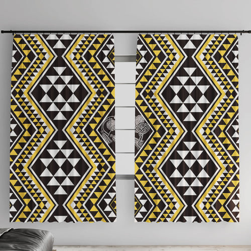 New Zealand Kowhai Taniko Motifs Window Curtain Maori Poi Dance Costume Inspired