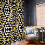 New Zealand Kowhai Taniko Motifs Window Curtain Maori Poi Dance Costume Inspired