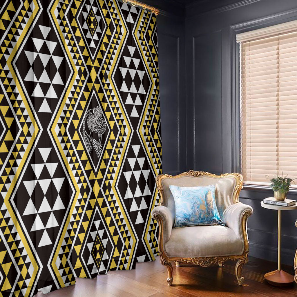 New Zealand Kowhai Taniko Motifs Window Curtain Maori Poi Dance Costume Inspired