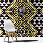 New Zealand Kowhai Taniko Motifs Window Curtain Maori Poi Dance Costume Inspired