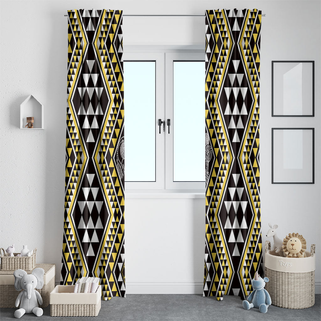New Zealand Kowhai Taniko Motifs Window Curtain Maori Poi Dance Costume Inspired