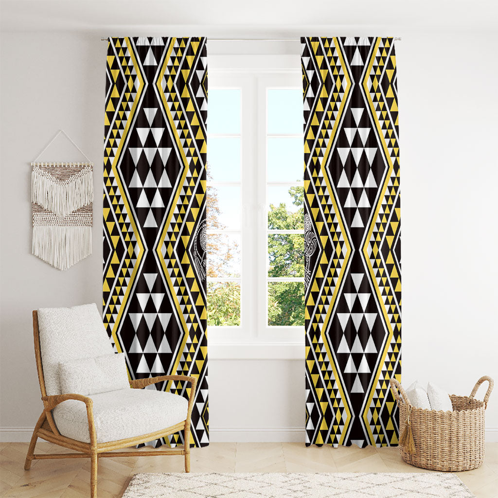New Zealand Kowhai Taniko Motifs Window Curtain Maori Poi Dance Costume Inspired