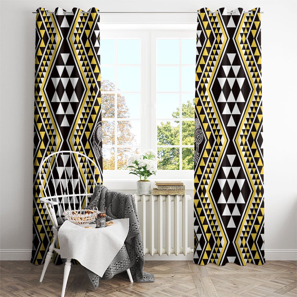 New Zealand Kowhai Taniko Motifs Window Curtain Maori Poi Dance Costume Inspired