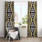 New Zealand Kowhai Taniko Motifs Window Curtain Maori Poi Dance Costume Inspired