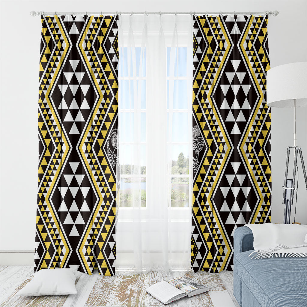 New Zealand Kowhai Taniko Motifs Window Curtain Maori Poi Dance Costume Inspired